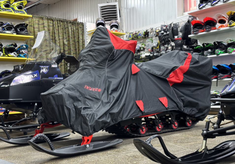 Чехол транспорт. снегохода IKUDZO HUNTER черно-красный Оксфорд ПРЕМИУМ качества с лого IKUDZO в Смоленске