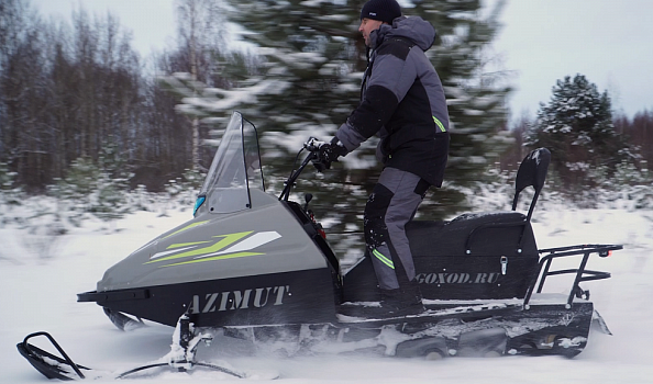 Миниснегоход Бурлак Азимут 24 л.с. , эл.запуск, реверс, тормоз гидравл, капот серый в Смоленске