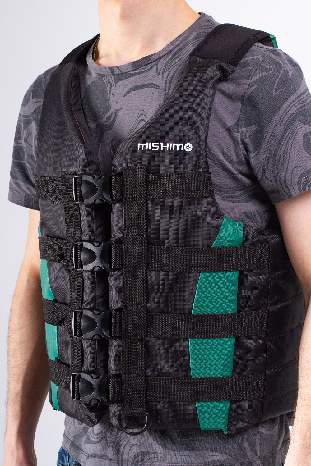 Жилет спасательный MISHIMO PRO Премиум качества Черно-зеленый в Смоленске