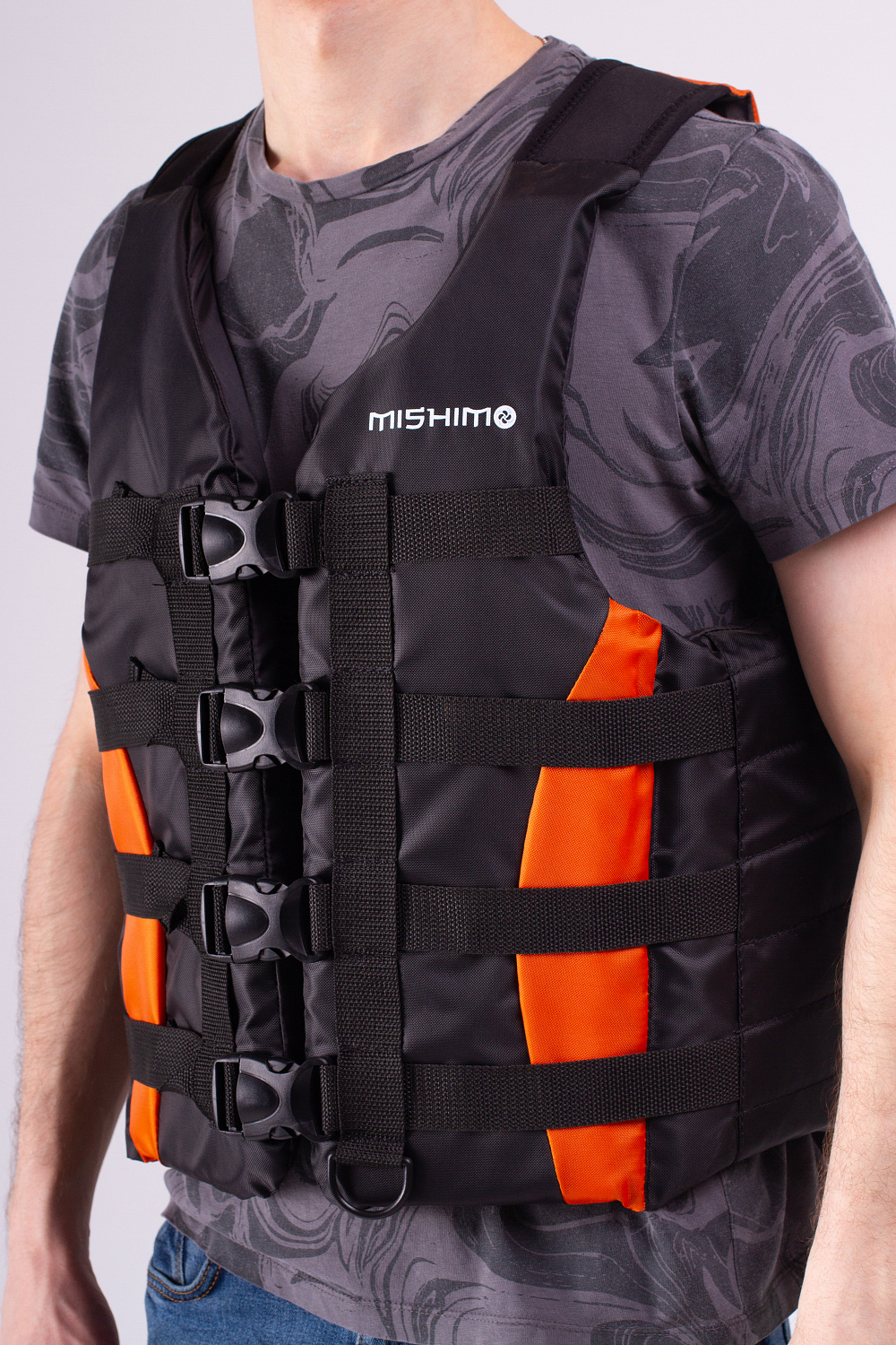 Жилет спасательный MISHIMO PRO Премиум качества Черно-оранжевый в Смоленске