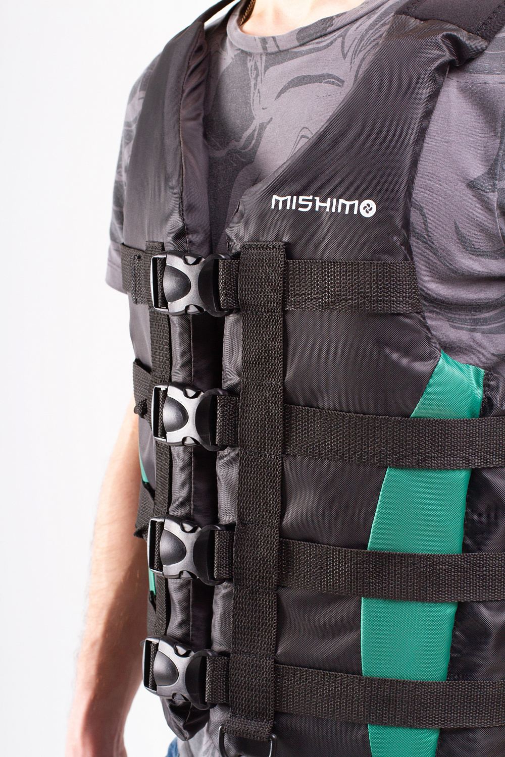 Жилет спасательный MISHIMO PRO Премиум качества Черно-зеленый в Смоленске