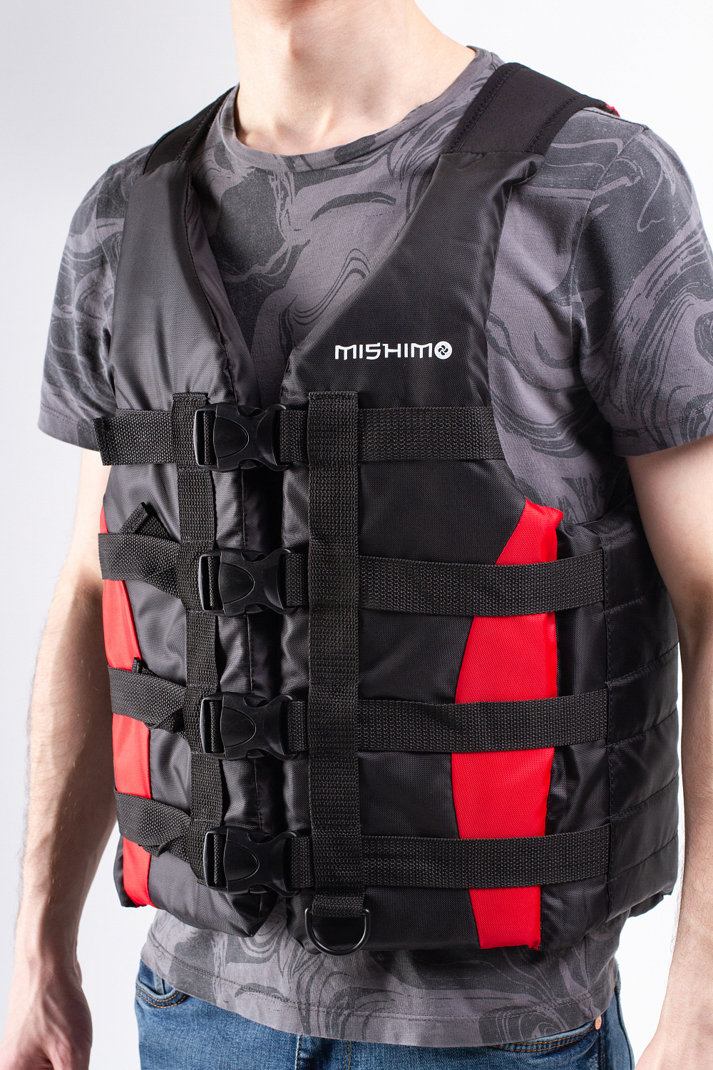Жилет спасательный MISHIMO PRO Премиум качества Черно-красный в Смоленске